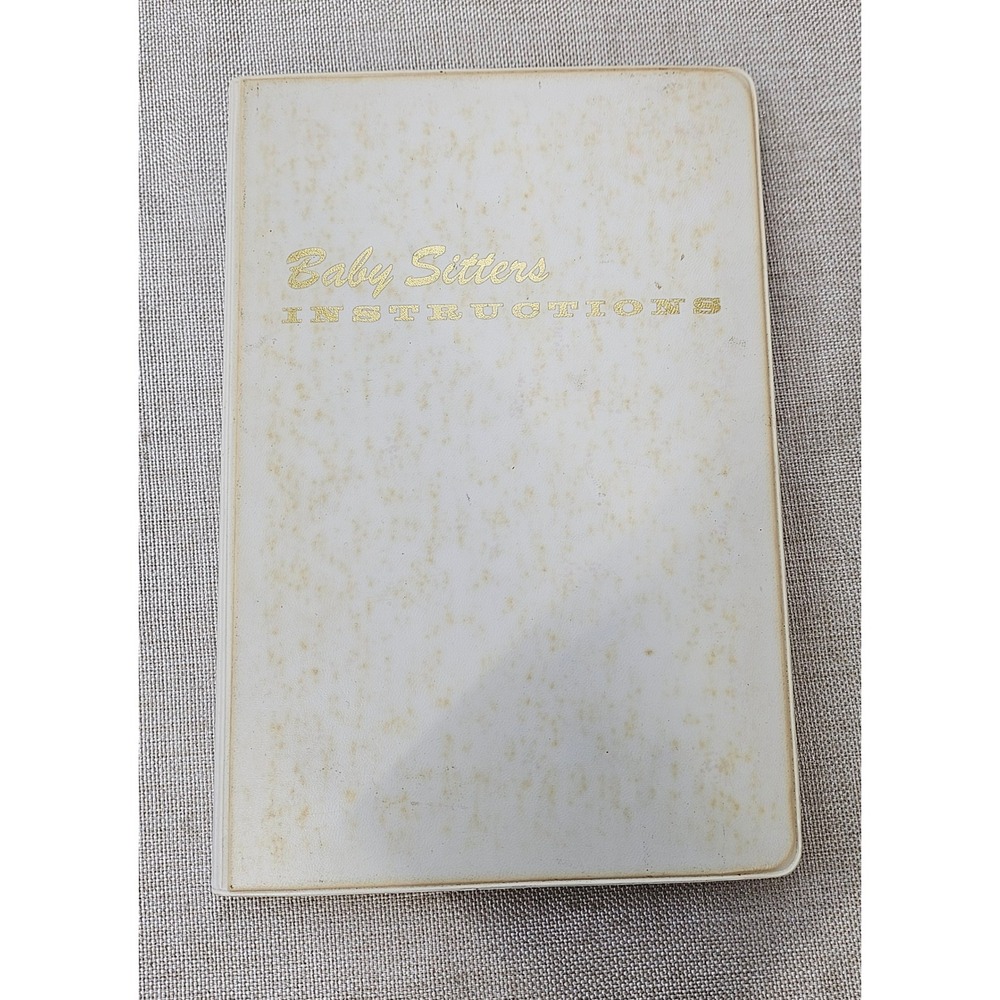 Arden Park Vintage Baby Sitters Instructions Log Book White Gold Mid Century MCM